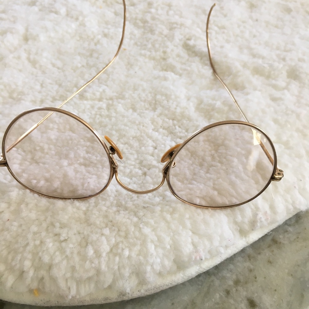 Vintage 1920 12k gold filled rose colored glasses